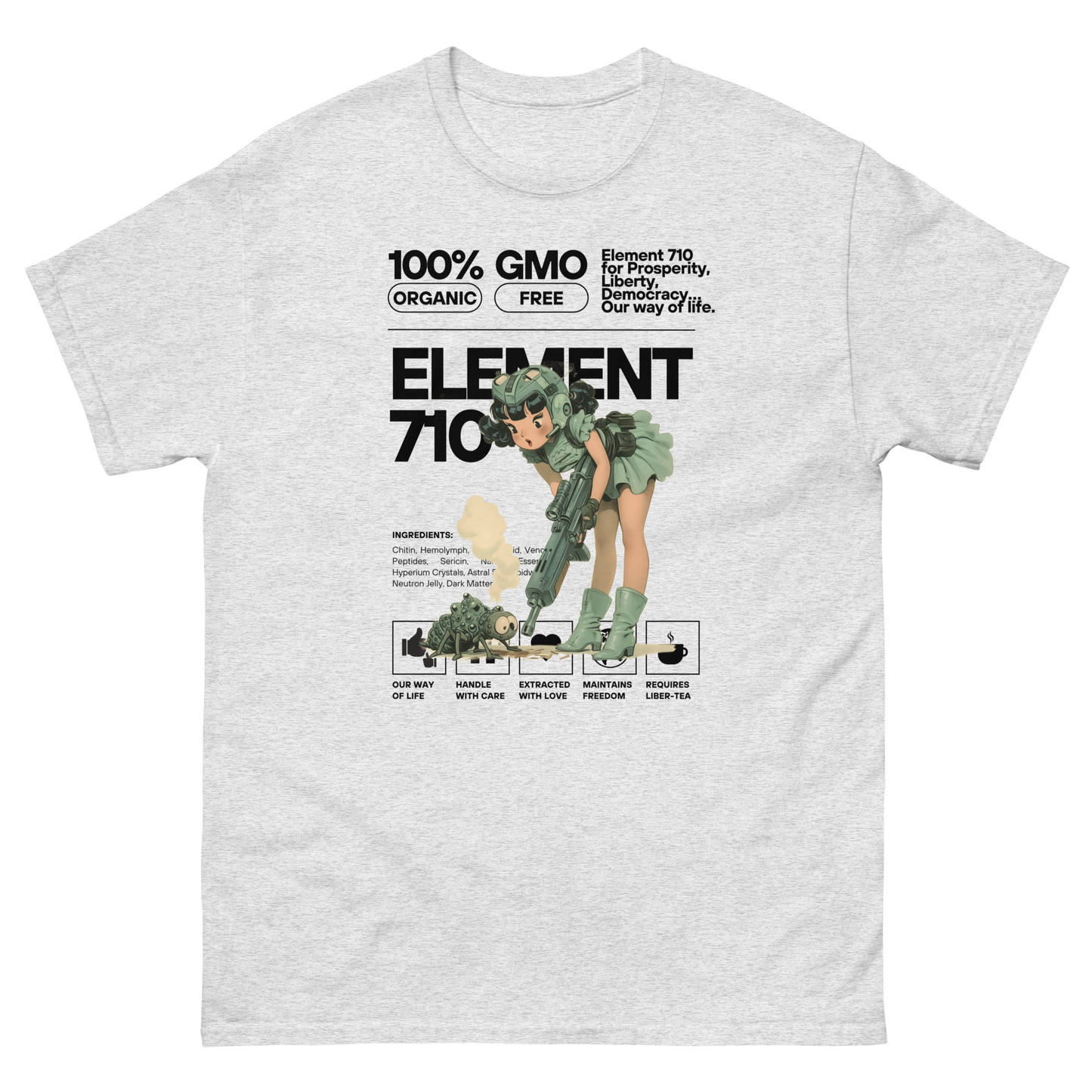 HDV008T Element 710 - For Our Way Of Life (Black Letters) Helldivers T-shirt