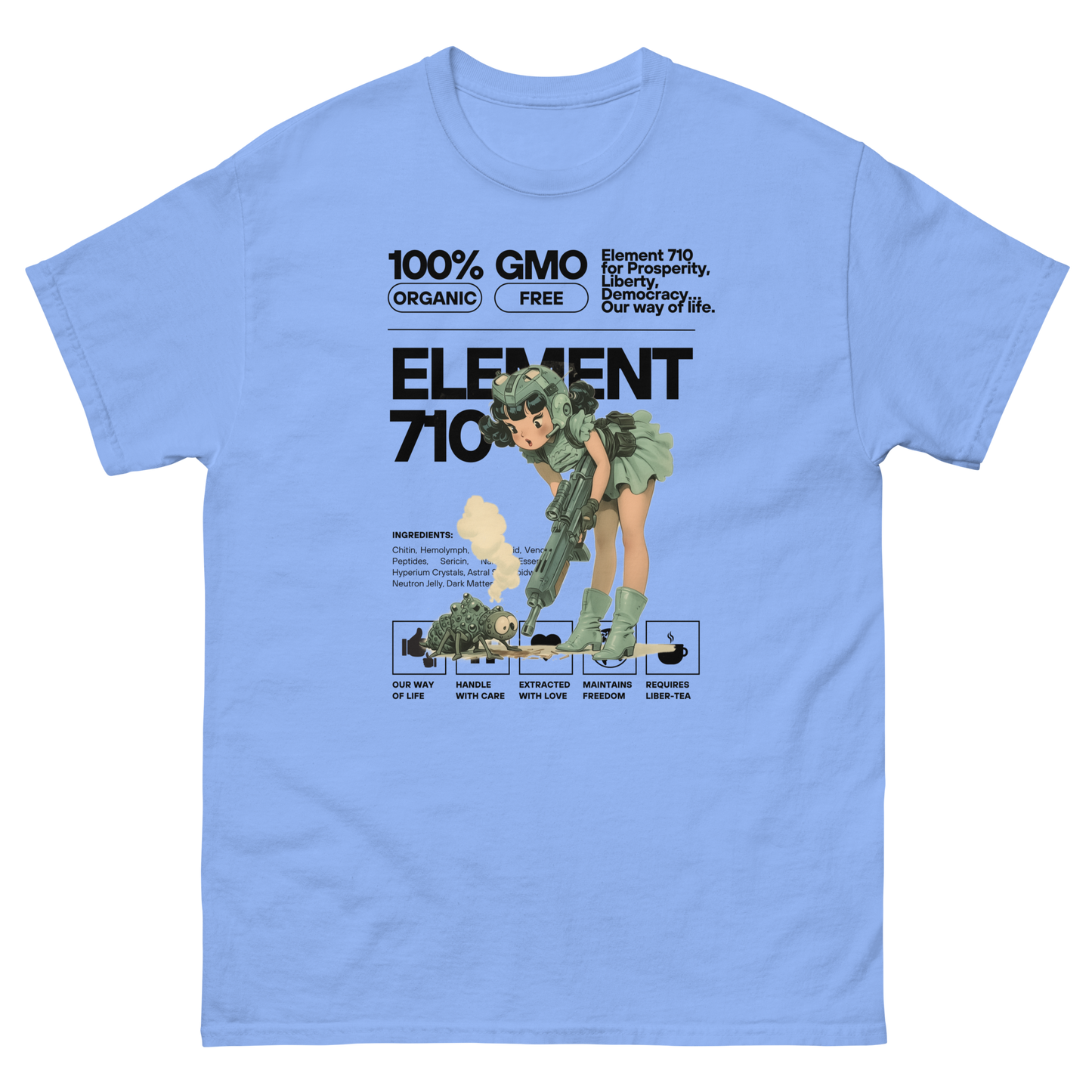 HDV008T Element 710 - For Our Way Of Life (Black Letters) Helldivers T-shirt