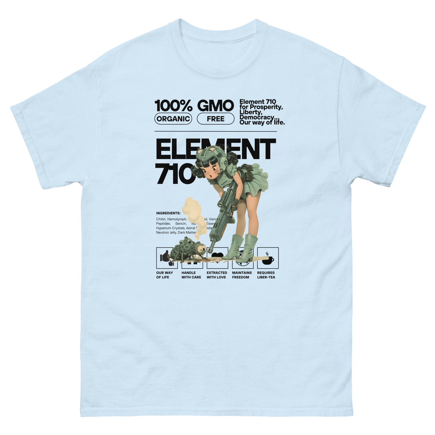 HDV008T Element 710 - For Our Way Of Life (Black Letters) Helldivers T-shirt