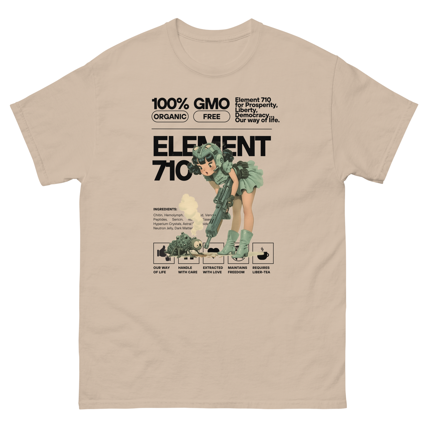 HDV008T Element 710 - For Our Way Of Life (Black Letters) Helldivers T-shirt