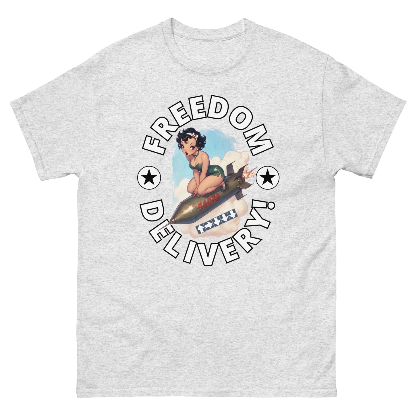 HDV004T Freedom Delivery Bombshell Pinup Helldivers T-shirt