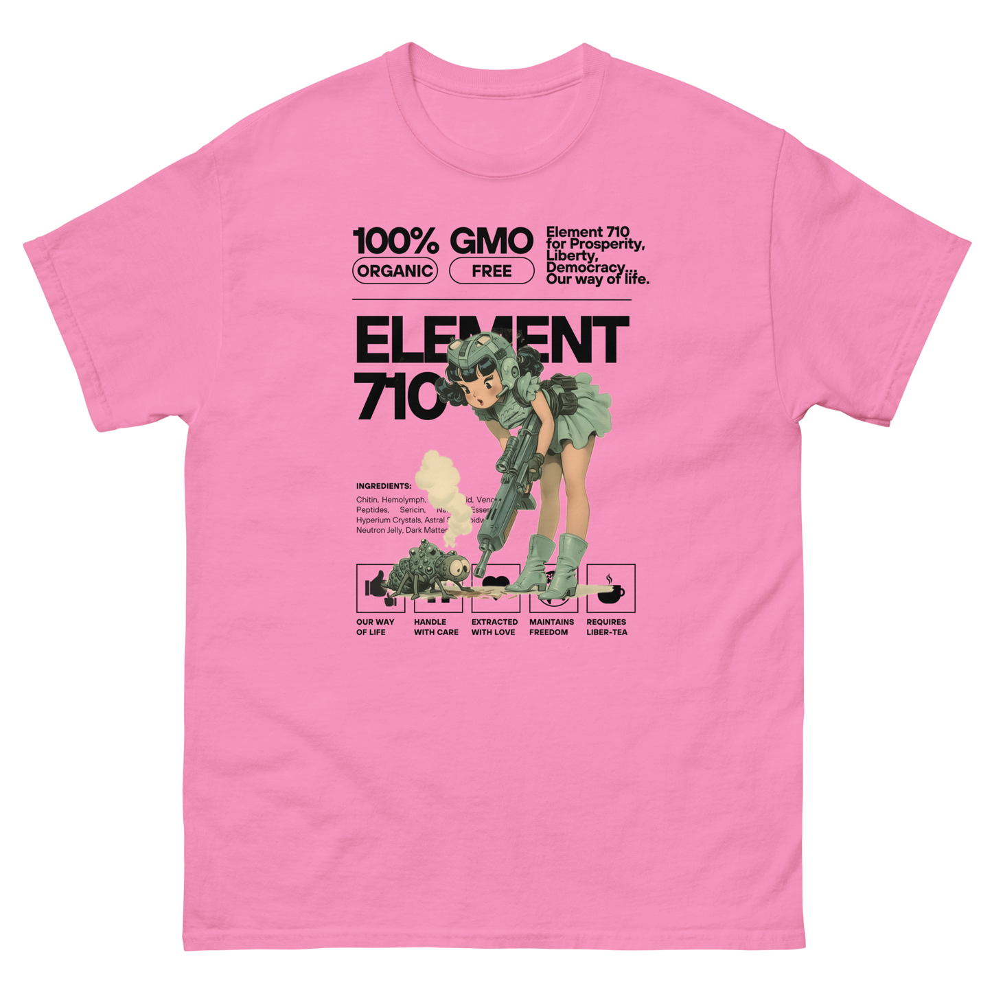 HDV008T Element 710 - For Our Way Of Life (Black Letters) Helldivers T-shirt
