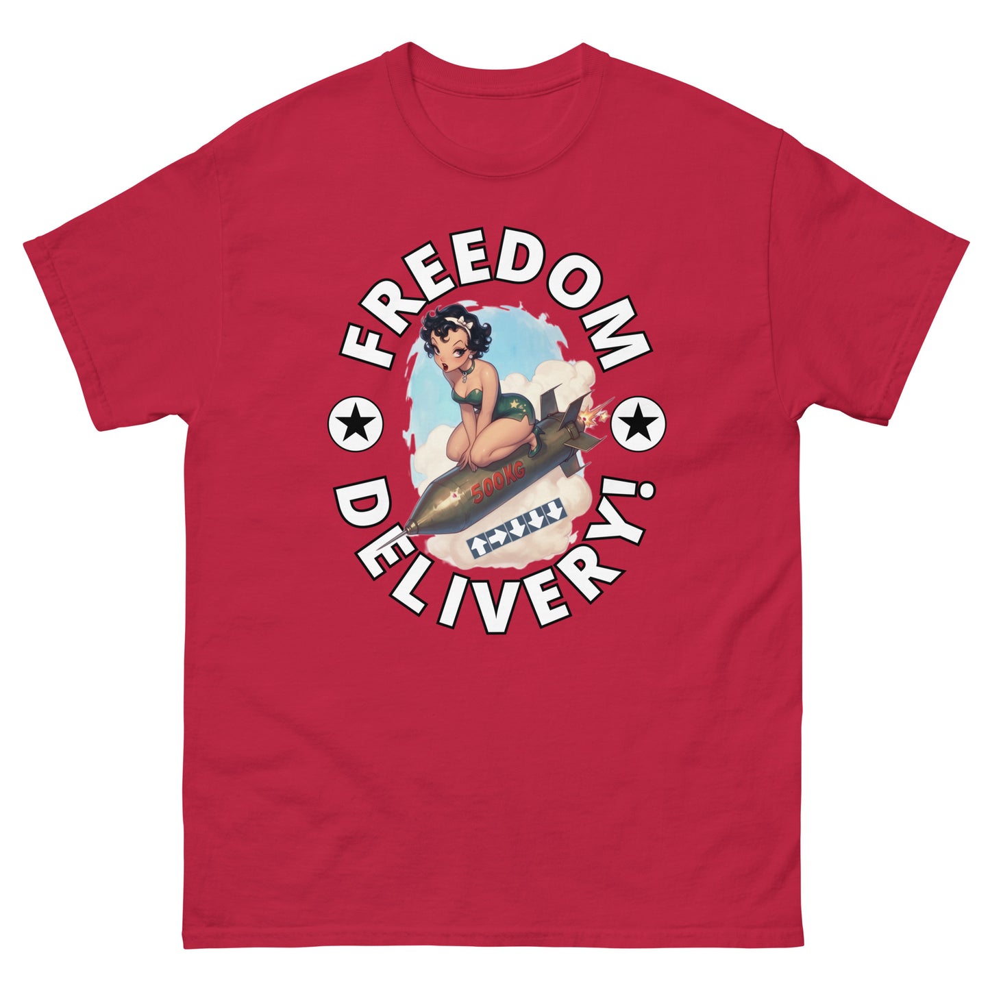 HDV004T Freedom Delivery Bombshell Pinup Helldivers T-shirt