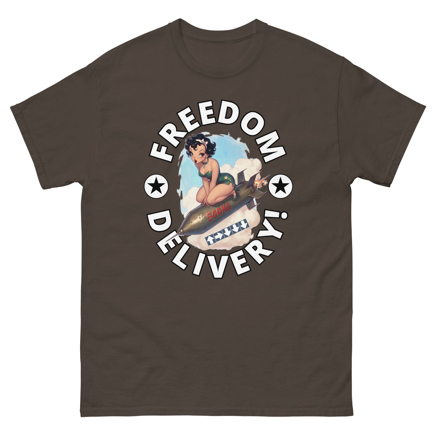 HDV004T Freedom Delivery Bombshell Pinup Helldivers T-shirt