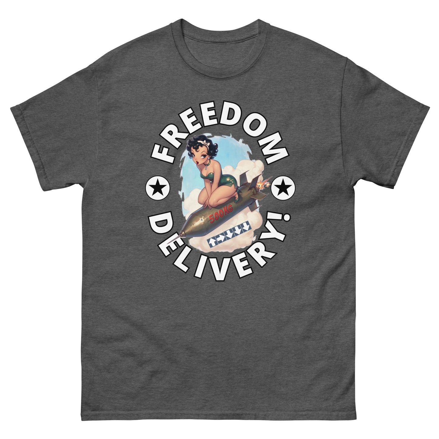 HDV004T Freedom Delivery Bombshell Pinup Helldivers T-shirt