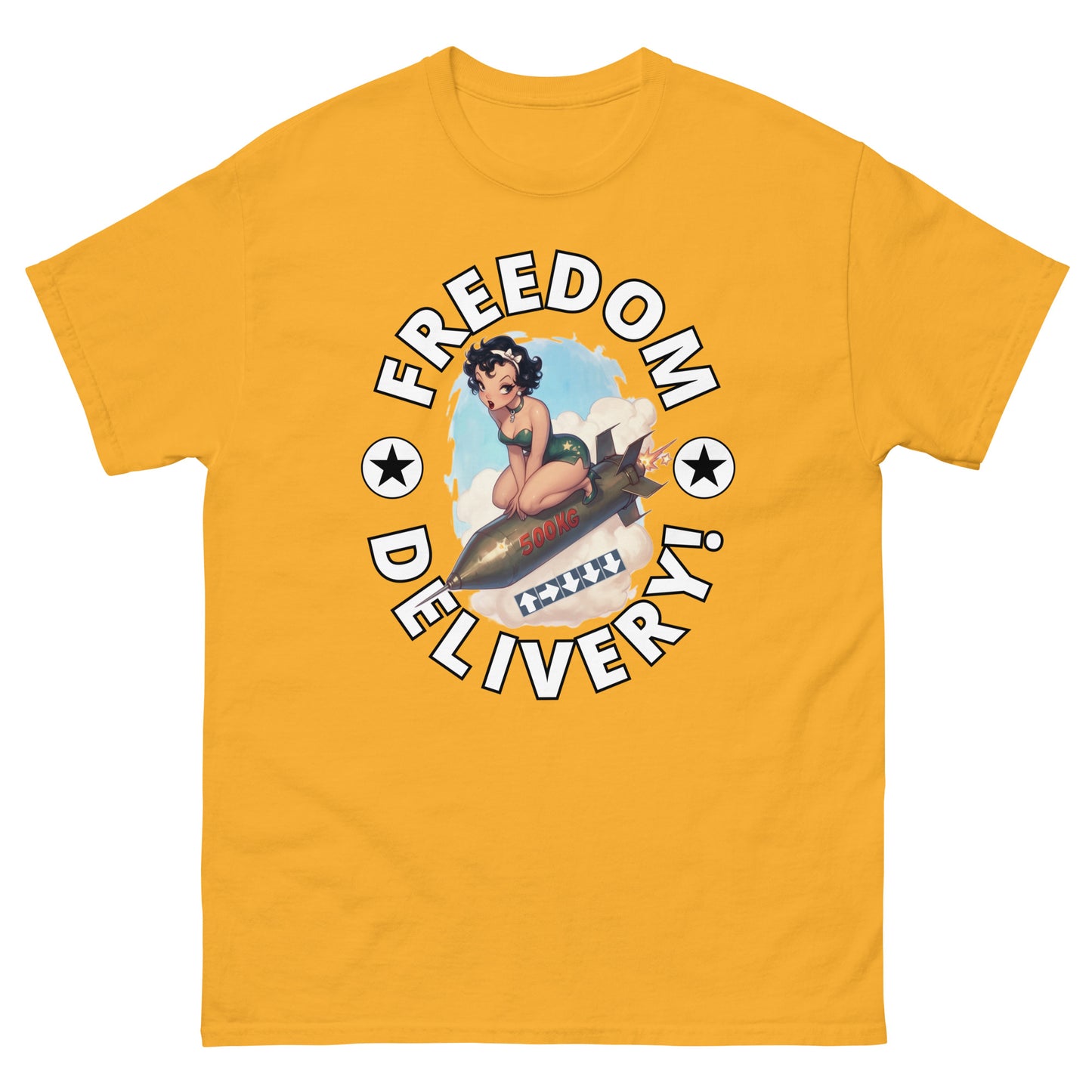 HDV004T Freedom Delivery Bombshell Pinup Helldivers T-shirt