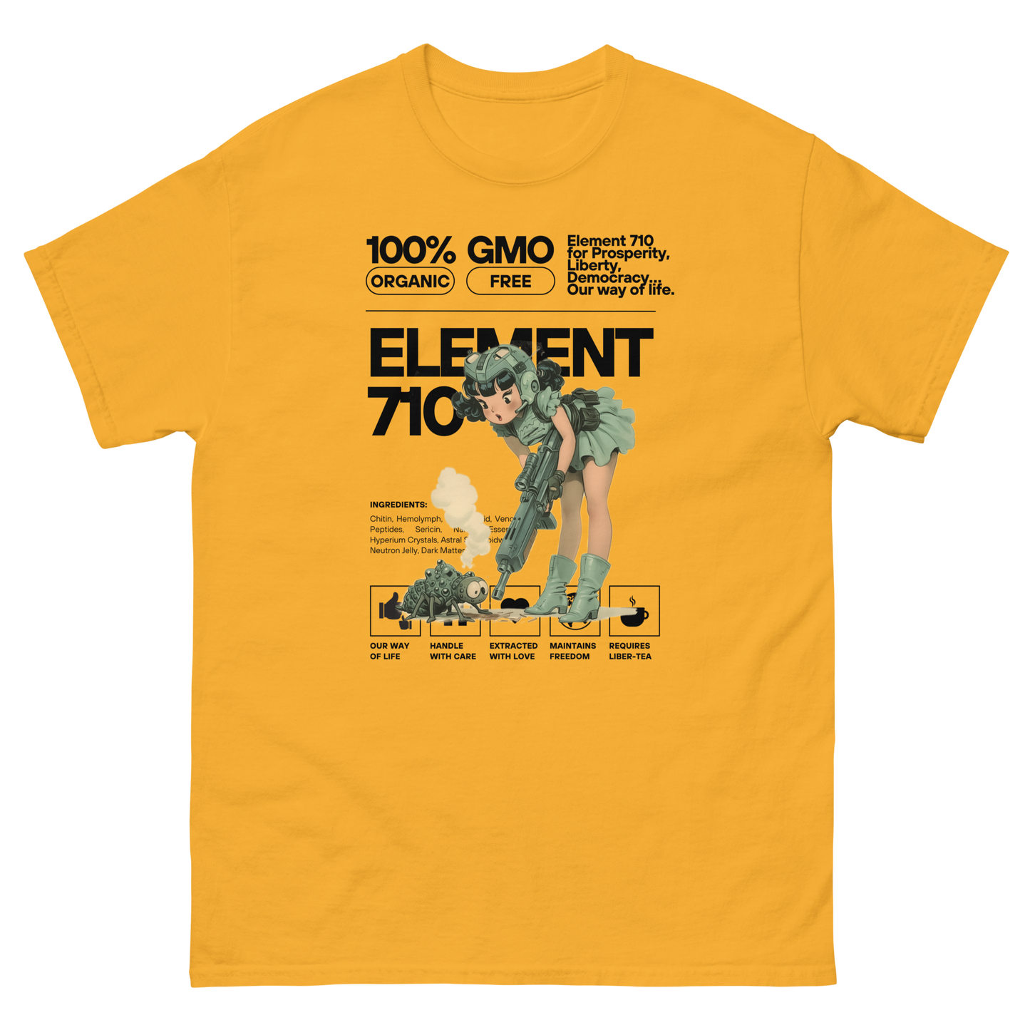 HDV008T Element 710 - For Our Way Of Life (Black Letters) Helldivers T-shirt