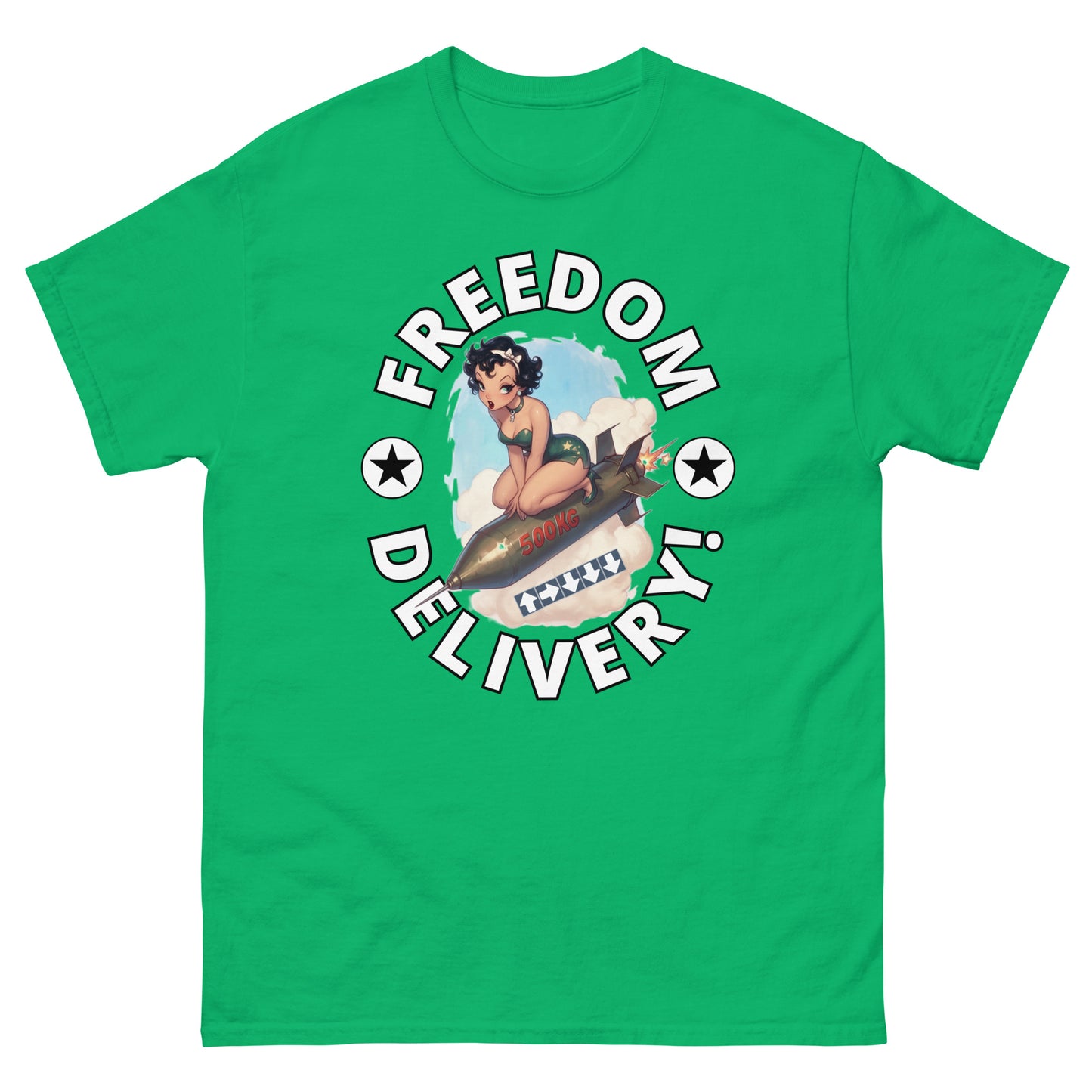 HDV004T Freedom Delivery Bombshell Pinup Helldivers T-shirt