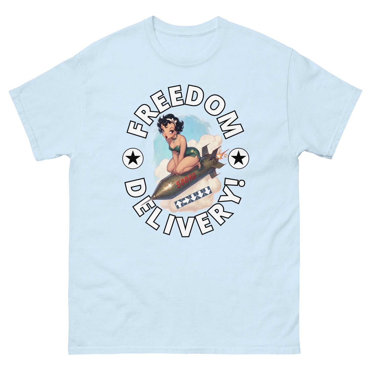 HDV004T Freedom Delivery Bombshell Pinup Helldivers T-shirt