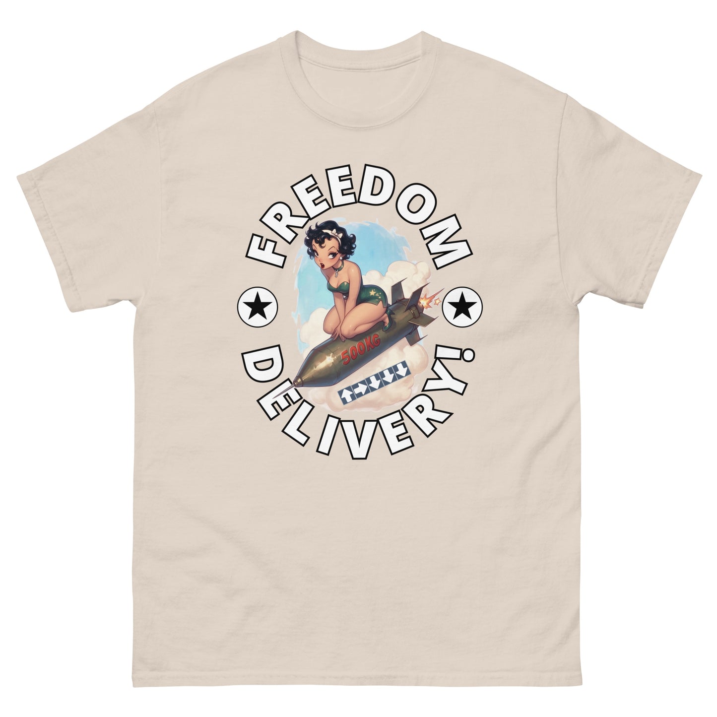 HDV004T Freedom Delivery Bombshell Pinup Helldivers T-shirt