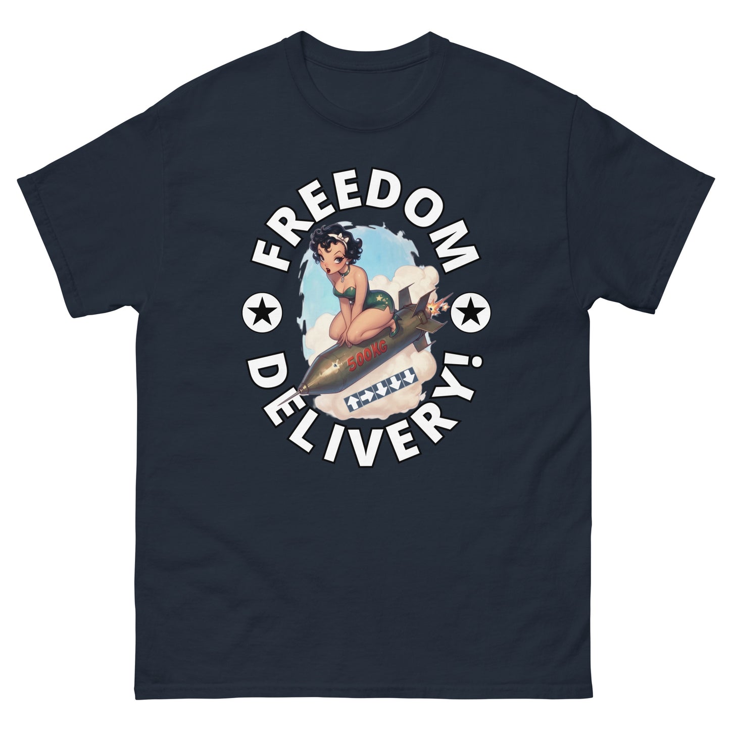 HDV004T Freedom Delivery Bombshell Pinup Helldivers T-shirt
