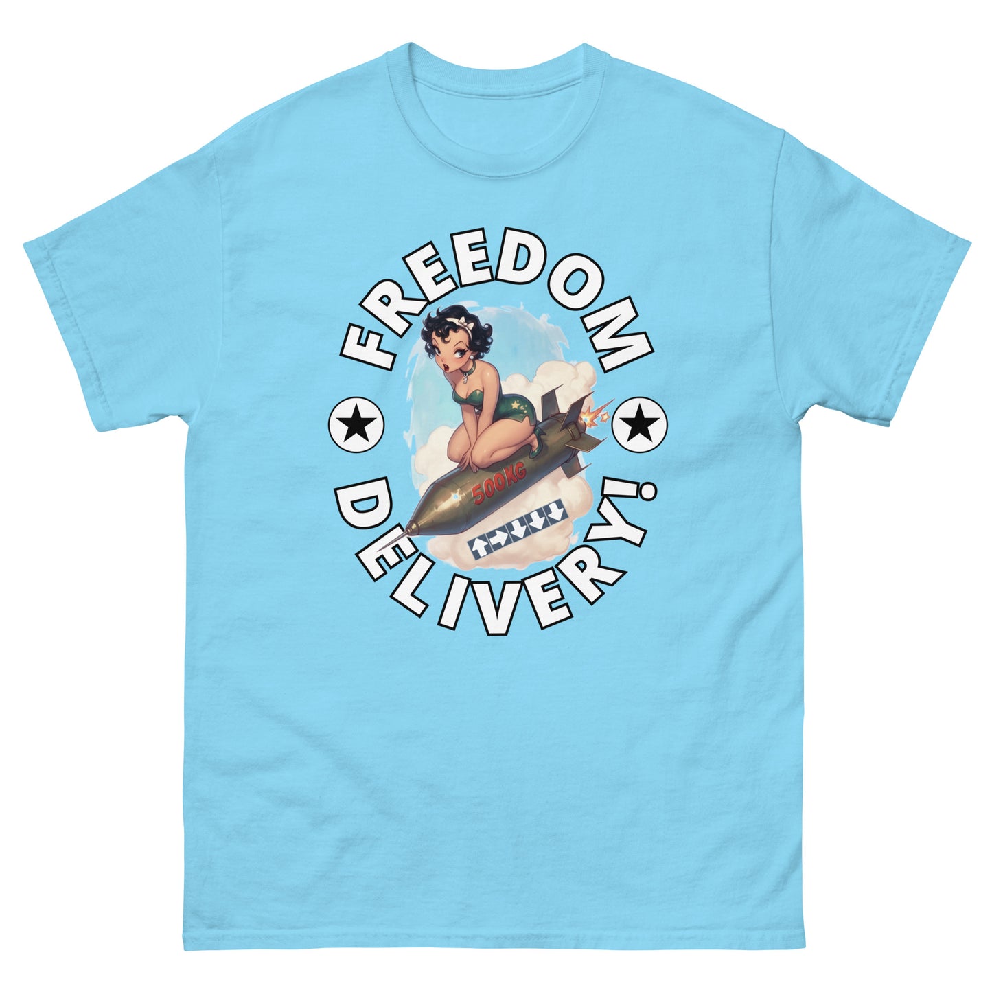 HDV004T Freedom Delivery Bombshell Pinup Helldivers T-shirt