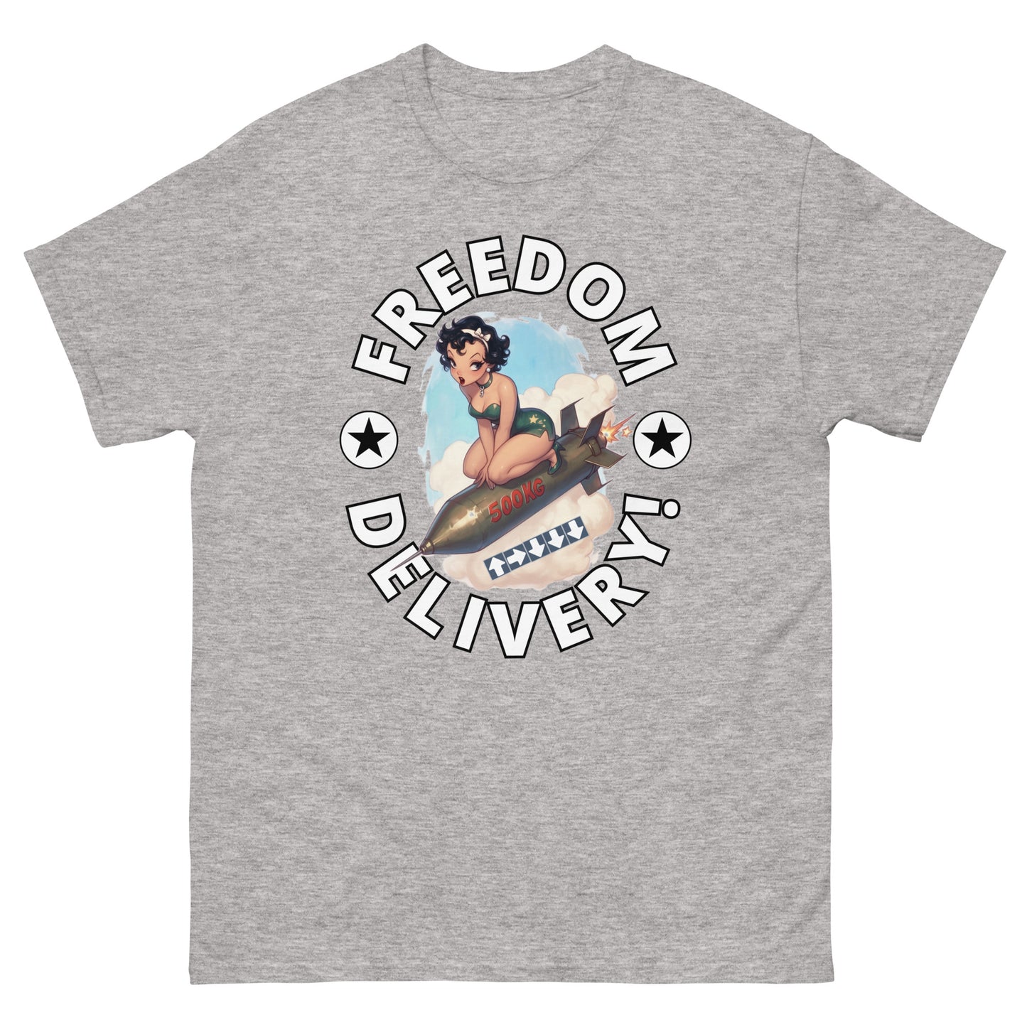 HDV004T Freedom Delivery Bombshell Pinup Helldivers T-shirt