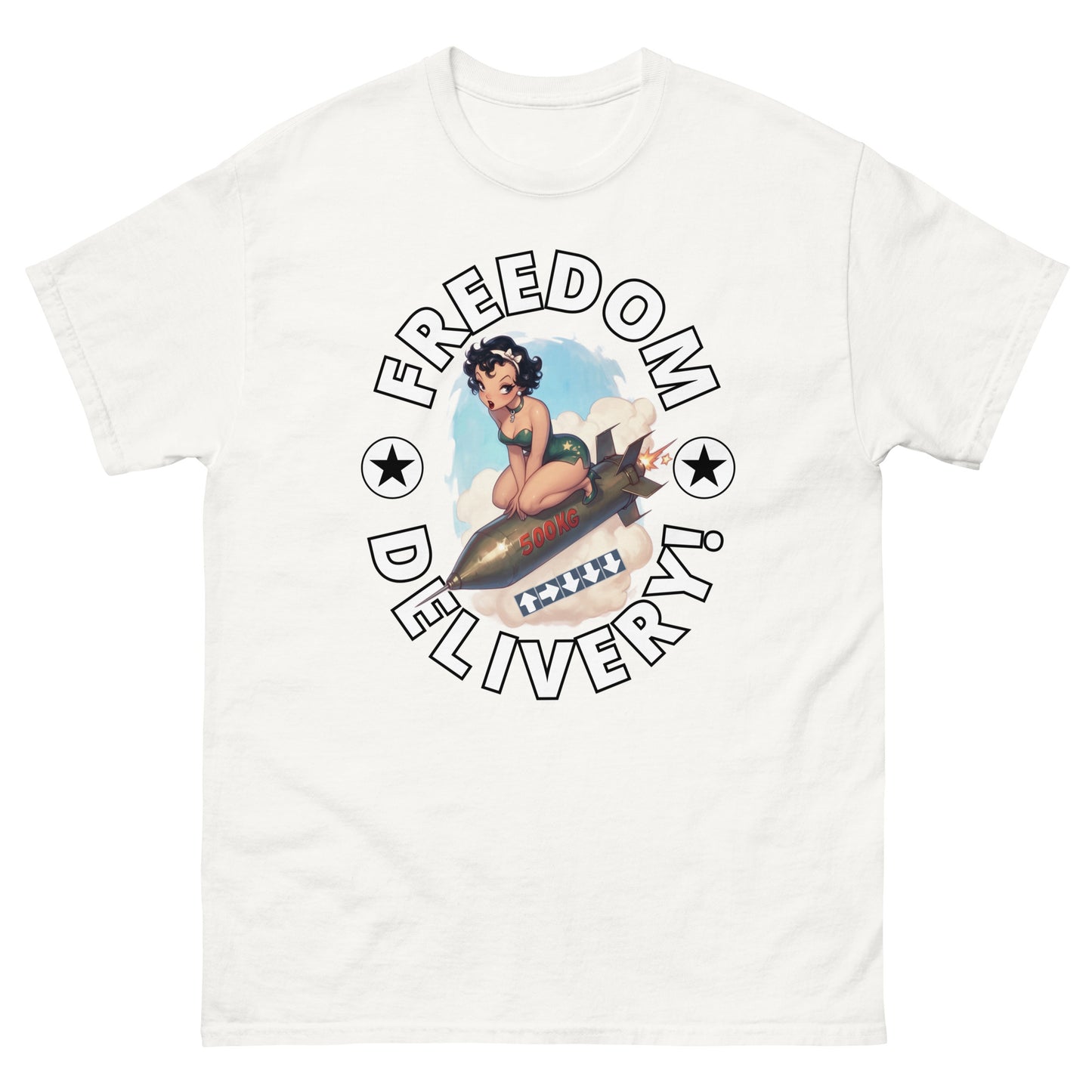 HDV004T Freedom Delivery Bombshell Pinup Helldivers T-shirt