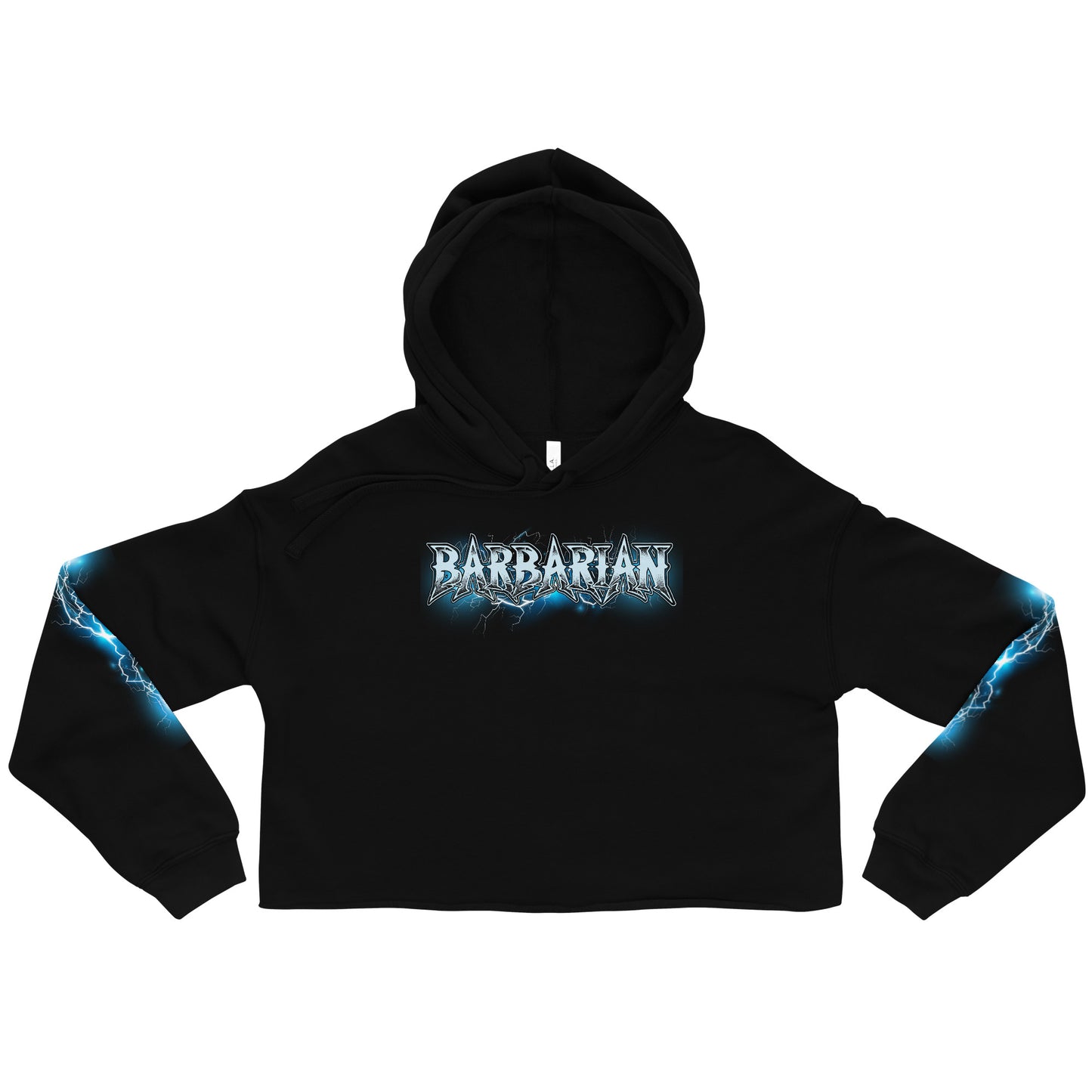 BRN001Cf In Fury, Find Focus Meditative Warrior Cropped Hoodie