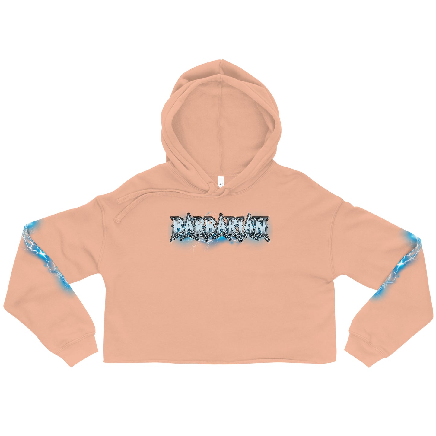 BRN001Cf In Fury, Find Focus Meditative Warrior Cropped Hoodie