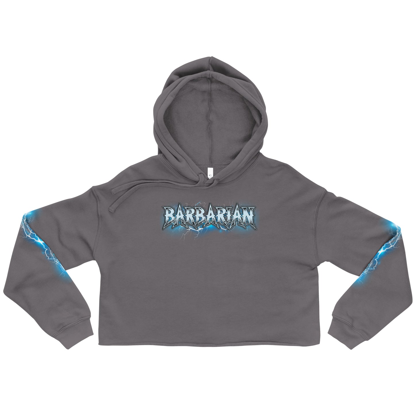 BRN001Cf In Fury, Find Focus Meditative Warrior Cropped Hoodie